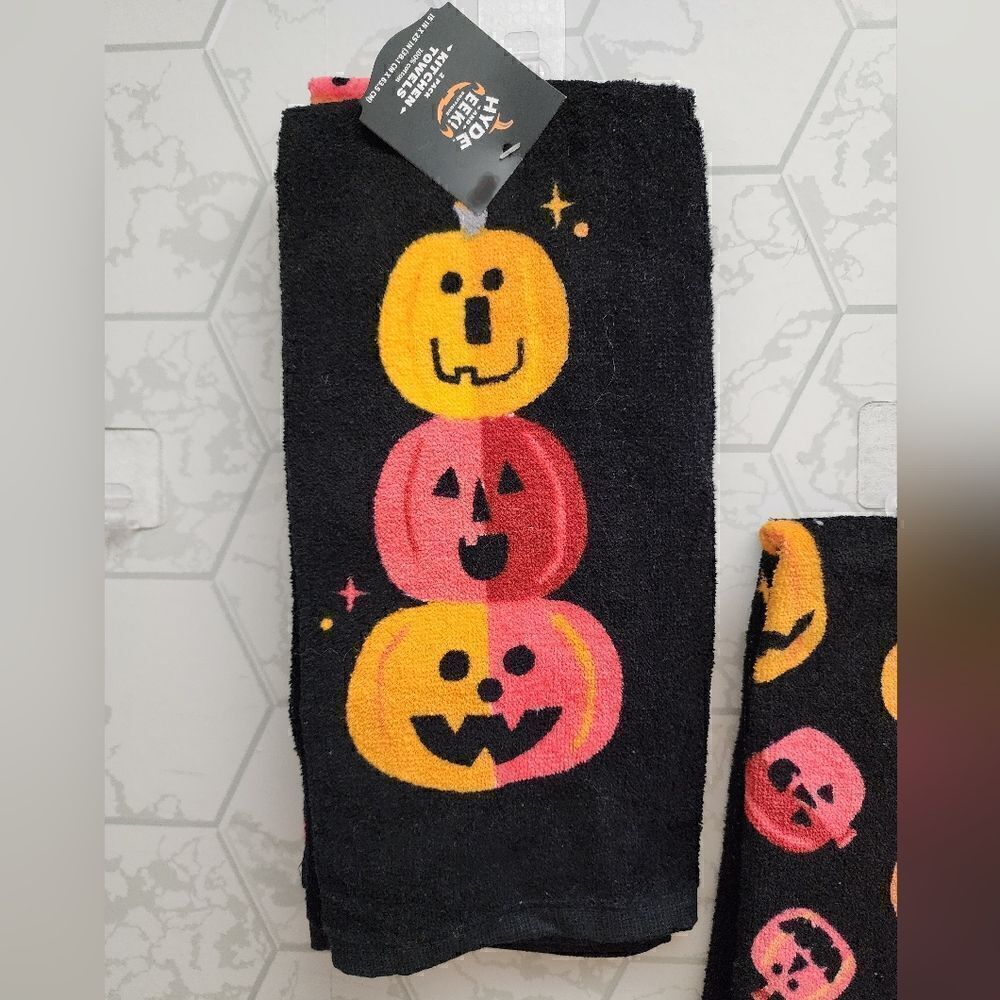 2pk Jack-O'-Lantern Halloween Kitchen Terry Towels - Hyde & EEK! Boutique™